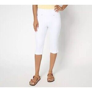 Belle Kim Gravel Pants White Petite 4P TripleLuxe Twill Confetti Pedal Pusher